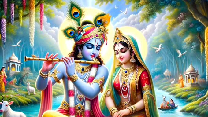 Radha laughed after hearing Krishna's words.