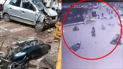Kolhapur Accident: तेज रफ्तार कार ने कई बाइकों को रौंदा, हवा में उछले लोग, कंपा देगा महाराष्ट्र में हादसे का ये वीडियो