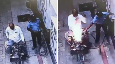 Petrol pump blast video: बाइक में पेट्रोल भरवा रहे शख्स के पास आया एक कॉल और हो गया धमाका, चौंकाने वाला वीडियो हुआ वायरल