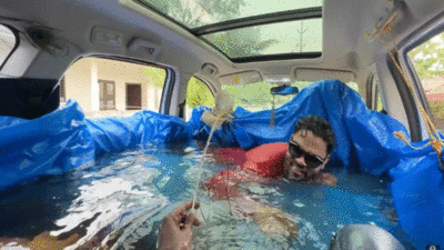 कार के अंदर बनाया स्वीमिंग पूल, सड़कों पर घूमा, वायरल वीडियो पर फंसा यूट्यूबर
