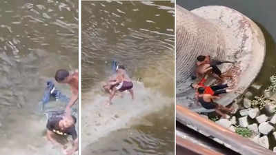 सुल्तानपुर में नदी में कूदे युवक की पहले बचाई जान, फिर मछुआरे ने लगाए थप्पड़