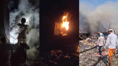 सीतापुर में चलती मालगाड़ी में लगी आग, लाखों का सामान राख, 8 घंटे की मेहनत के बाद पाया काबू