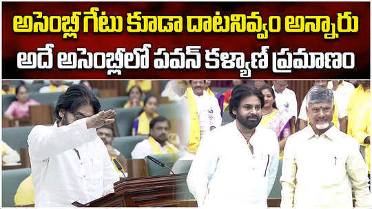 janasena chief pawan kalyan enters ap assembly for the first time and takes oath as mla