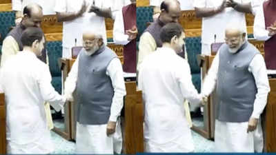 Parliament Session: ಪ್ರಧಾನಿ ಮೋದಿ ಜೊತೆ ರಾಹುಲ್‌ ಗಾಂಧಿ ಆತ್ಮೀಯ ಹಸ್ತಲಾಘವ, ಸಂಸತ್ತಿನಲ್ಲಿ ಕಂಡ ಅಪರೂಪದ ಕ್ಷಣ!