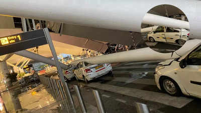 दिल्ली IGI एयरपोर्ट में बड़ा हादसा, टर्मिनल - 1 पर छत का हिस्सा गिरने से 3 घायल, एक गाड़ी में फंसा