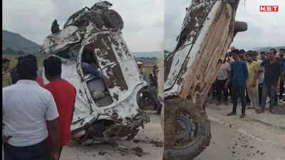 Satna News: सतना में कार पर गिरा सरिए से भरा ट्रक, लाखों की गाड़ी बन गई चद्दर, सवार तीन लोगों की मौत