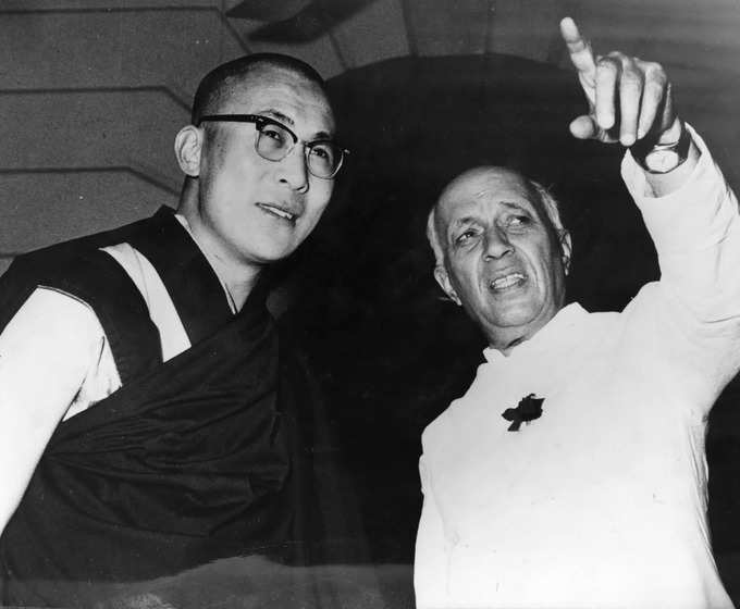 Ex Prime Minister Jawaharlal Nehru and Dalai Lama