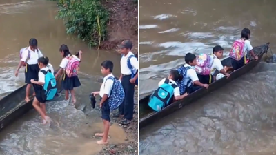भूशी डॅम अपघातानंतर आणखी एक व्हिडीओ आला समोर, मुलं शाळेत जाण्यासाठी करताहेत नदीमधून जीवघेणा प्रवास