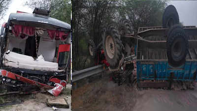 Yamuna Expressway Accident: यमुना एक्सप्रेसवे पर हादसा, बस-ट्रैक्टर की टक्कर में 14 लोग घायल