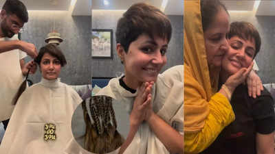 Hina Khan: कॅन्सरशी लढण्यासाठीचं हिनाचं पहिलं पाऊल, केस कापताना अशी होती तिच्या आईची अवस्था, Video पाहून येईल डोळ्यात पाणी