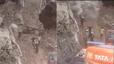 Watch Video: बद्रीनाथ हाईवे पर मलबा हटाते समय मजदूरों की ओर गिरा पहाड़ से पत्थर, देखिए रोंगटे खड़ा देने वाला वीडियो