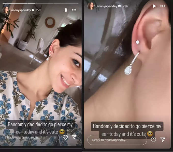 Ananya Panday gets her ear pierced