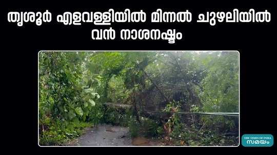 heavy damage caused by lightning in elavalli thrissur