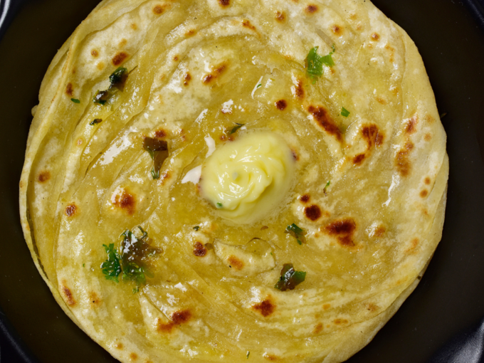 butter parantha chapati north indian food thali