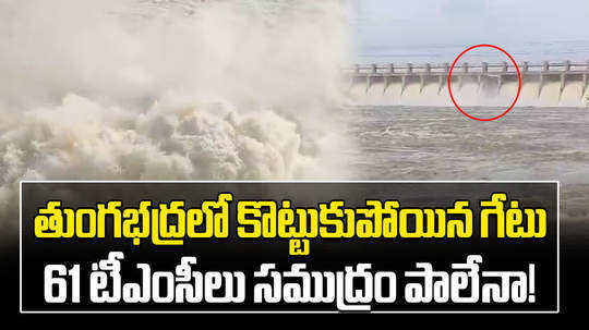 tungabhadra dam crest gate number 19 washed away in hospet of karnataka