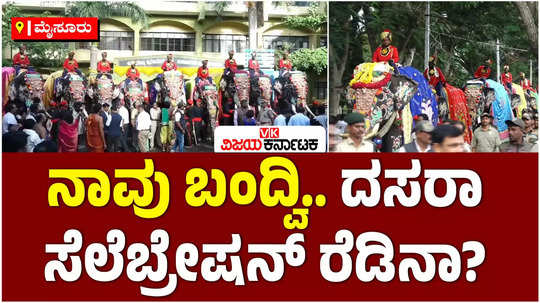 mysuru dussehra 2024 the elephants who arrived at the mysuru palace received a grand welcome