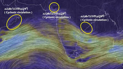 മൂന്ന് ചക്രവാതച്ചുഴി; കേരളത്തിൽ അടുത്ത ഏഴ് ദിവസം വ്യാപക മഴയ്ക്ക് സാധ്യത മൂന്ന് ചക്രവാതച്ചുഴി; കേരളത്തിൽ അടുത്ത ഏഴ് ദിവസം വ്യാപക മഴയ്ക്ക് സാധ്യത