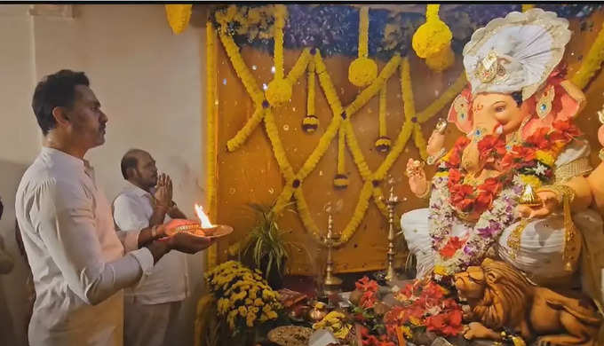 Ramdas Kadam Bappa: शिवसेना नेते रामदास कदम यांच्या निवासस्थानी बाप्पा विराजमान