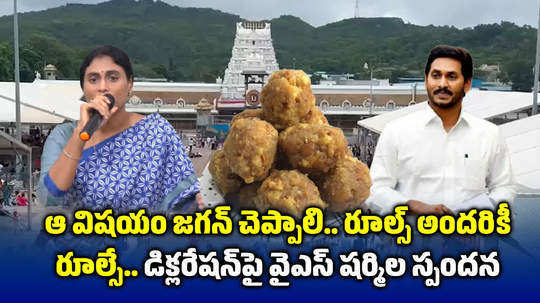 apcc chief ys sharmila comments on ys jagan tirumala declaration