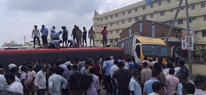 ಮಂಡ್ಯದಲ್ಲಿ ಕೆಎಸ್‌ಆರ್‌ಟಿಸಿ ಬಸ್ ಅಪಘಾತ