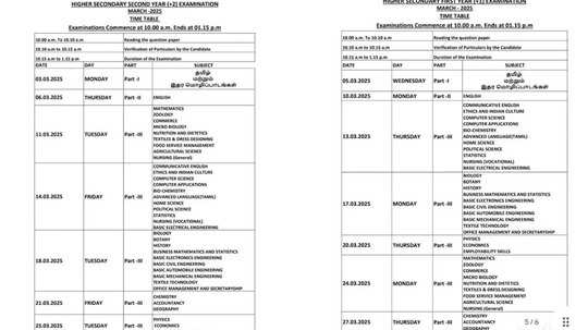 11th Public Exam Time Table : 11ஆம் வகுப்பு பொதுத் தேர்வு அட்டவணை வெளியீடு - பாட வாரியாக விவரங்கள் இதோ