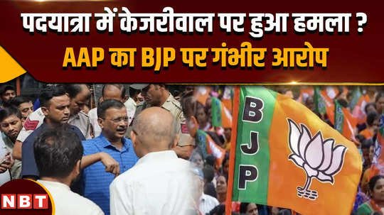 attack on kejriwal attack on kejriwal during padyatra aap blames bjp