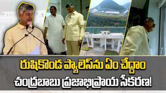 andhra pradesh cm chandrababu naidu visits rushikonda palace in visakhapatnam