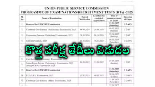 కొత్త పరీక్ష తేదీలు వచ్చేశాయ్‌.. UPSC రివైజ్డ్‌ ఎగ్జామ్స్ క్యాలెండర్ 2025 విడుదల.. ఏ పరీక్ష ఎప్పుడంటే?