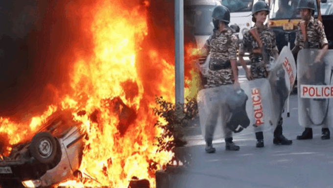 विधायक का घर पूरी तरह से फूंका विधायक का घर पूरी तरह से फूंका