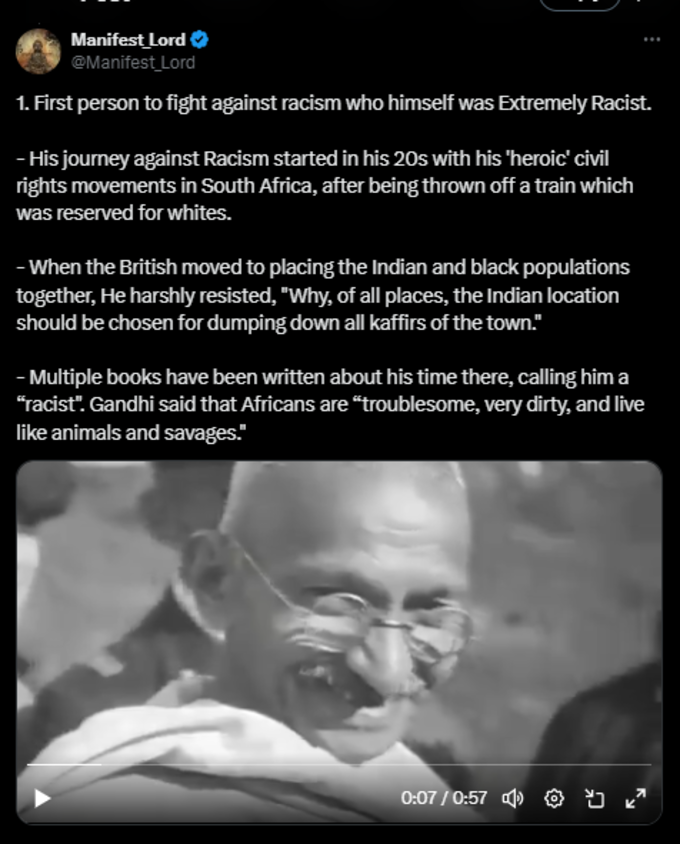 gandhiji racial SS