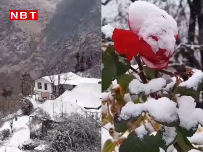 उत्तराखंड में सीजन की पहली बर्फबारी