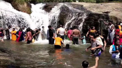 கும்பக்கரை அருவி.... 4 நாட்களுக்கு பிறகு சுற்றுலாப் பயணிகளுக்கு மீண்டும் அனுமதி!