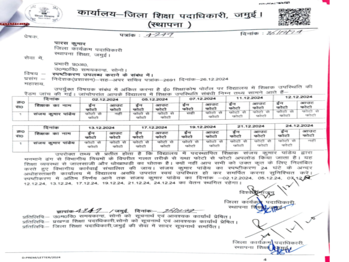 Bihar Teacher Attendance