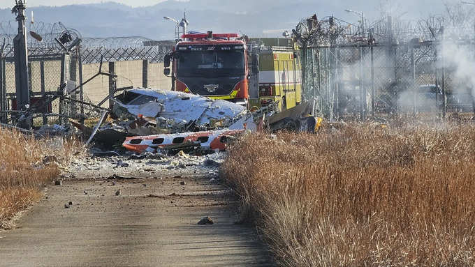 Plane burst into flames after skidding off runway at an airport in South Korea, killing at least 120