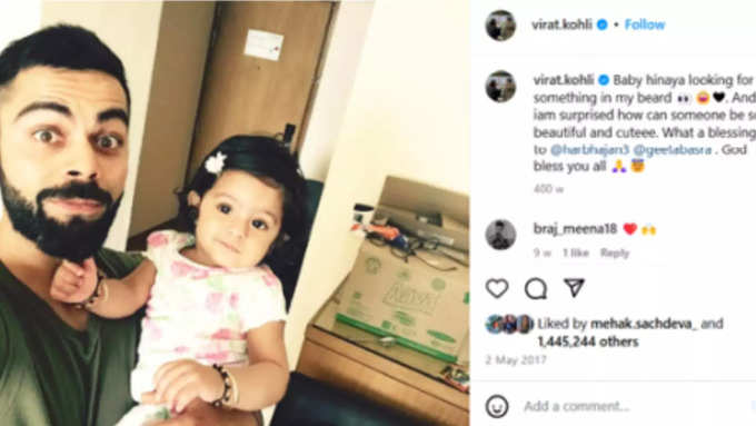 Fact check concludes that the baby with Kohli not his daughter but of Harbhajan Singh and picture taken in 2017