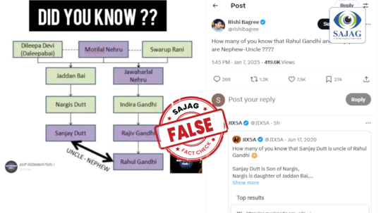 Fact Check: സഞ്ജയ് ദത്ത് രാഹുൽ ഗാന്ധിയുടെ അമ്മാവനോ?