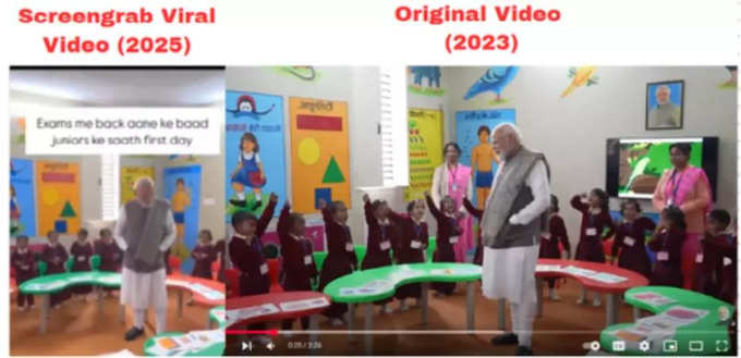 Fact Check confirms that the videos on social media claiming PM Modi visit to Aravid Kejriwal developed school is false