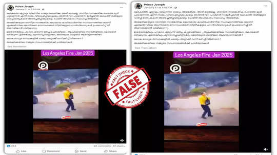 Fact Check: ഹാന്‍ഡ് ബാഗില്‍ വെള്ളം നിറച്ച്  ഫയര്‍മാന്‍ ലോസ് ആഞ്ചലസിൽ തീ അണച്ചോ? യാഥാർഥ്യമിതാണ്