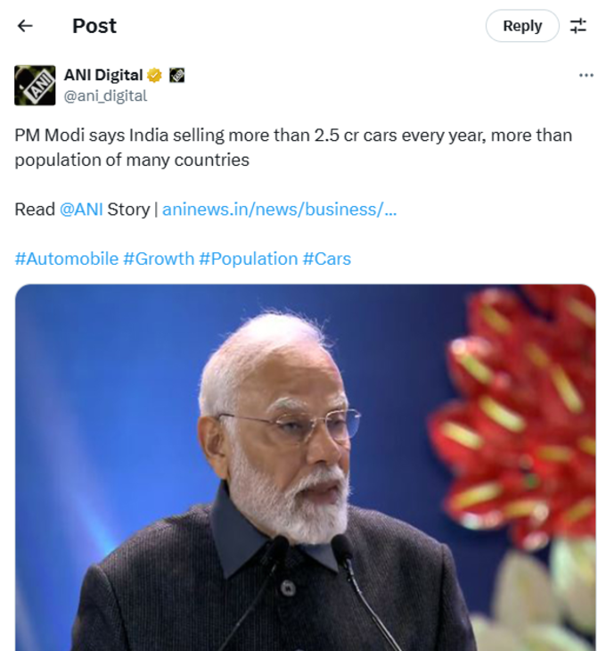 car sales pm modi SS