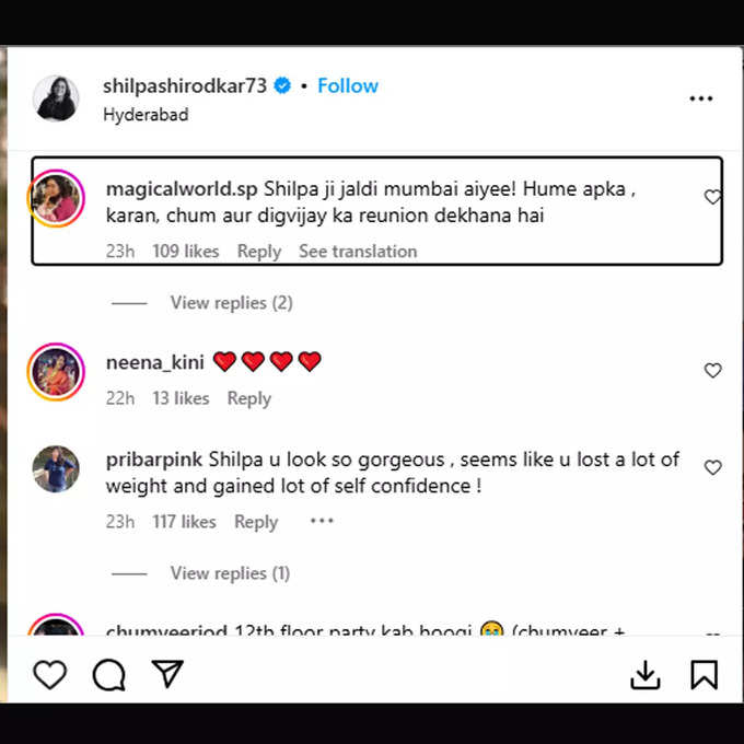 shilpa fans comment