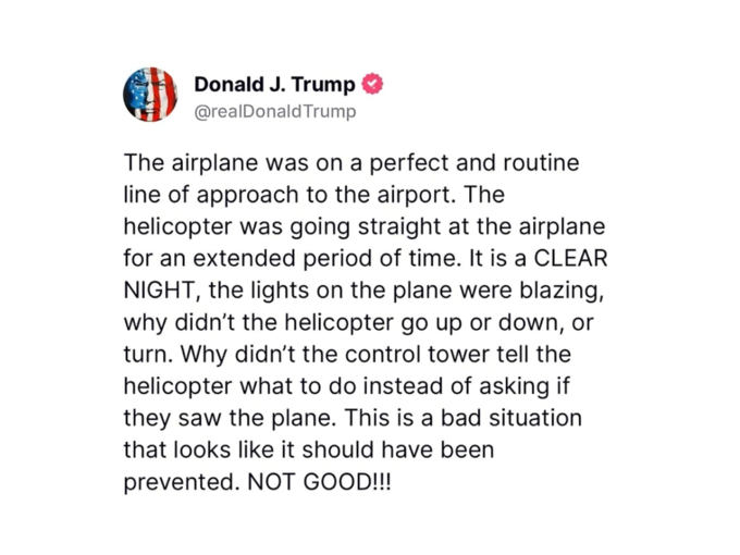 US President Donald Trump Shocking Comments on Plane And Helicopter Crash