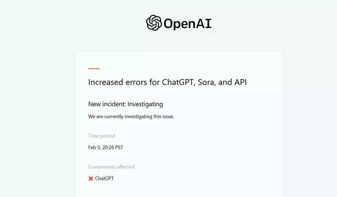 ChatGPT down for users worldwide