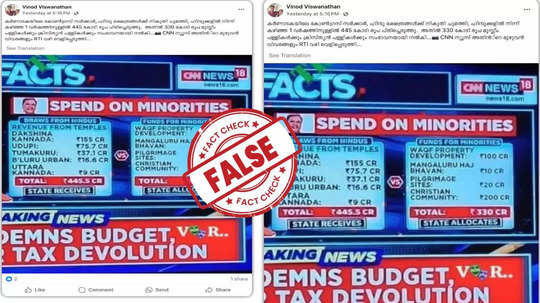 Fact Check:  ക്ഷേത്രങ്ങളുടെ പണം ന്യൂനപക്ഷങ്ങള്‍ക്ക് നല്‍കുന്നുണ്ടോ? കര്‍ണാടകയില്‍ നിന്നുള്ള വാർത്തയുടെ യാഥാർഥ്യമിതാണ്