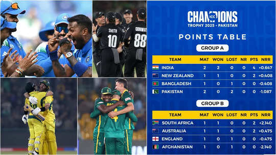 Champions Trophy పాయింట్స్ టేబుల్.. సెమీస్ రేసులోని జట్లు ఇవే!