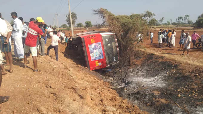 ಸಾರಿಗೆ ಸಂಸ್ಥೆಯ ಬಸ್ ಪಲ್ಟಿ