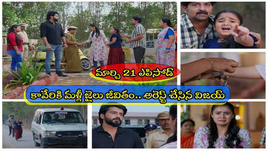 Chinni Serial Today మార్చి 21 ఎపిసోడ్: కావేరి అరెస్ట్.. బేడీలు వేసి లాక్కెళ్లిన విజయ్.. పాపం చిన్ని