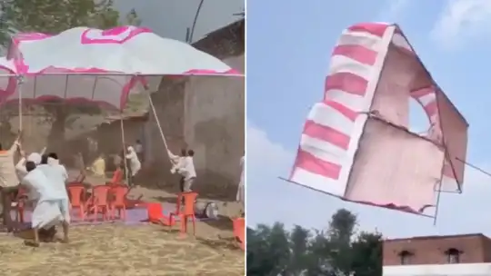 तेज तूफान शादी का टेंट ही उड़ा ले गया