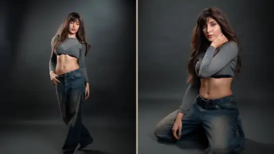 जब क्रॉप टॉप के साथ पहनी ढीली- सी जींस