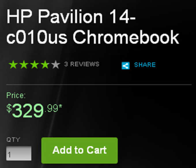 HP क्रोमबुक की कीमत