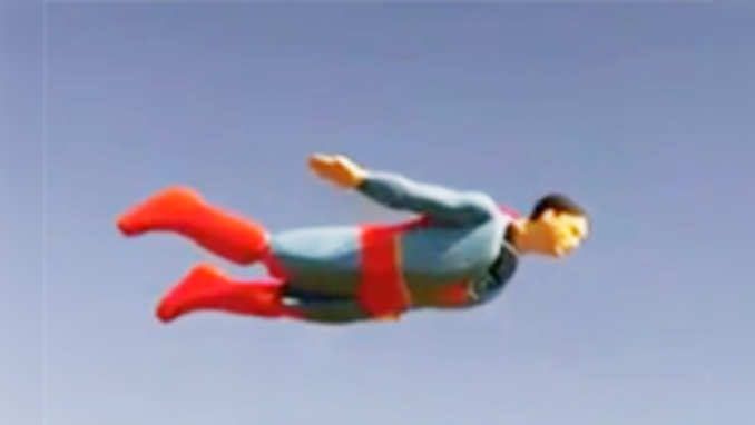 कैलिफोर्निया पर उड़ता सुपरमैन!